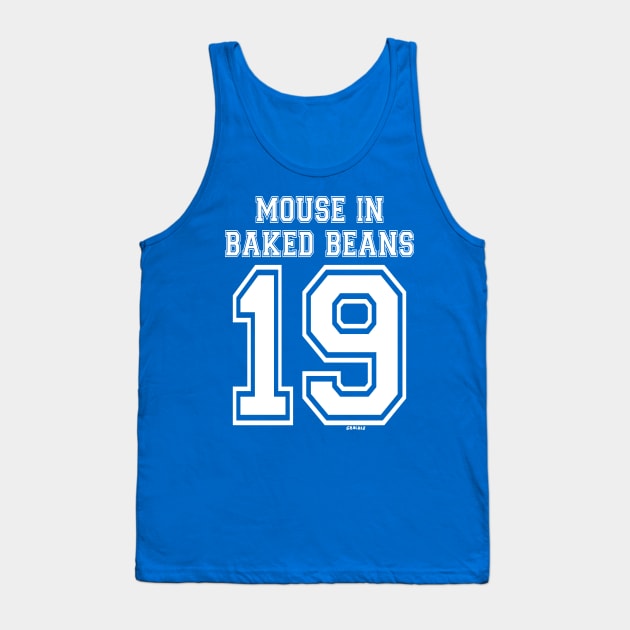 Mouse In Baked Beans Jersey (White Version) Tank Top by Jan Grackle